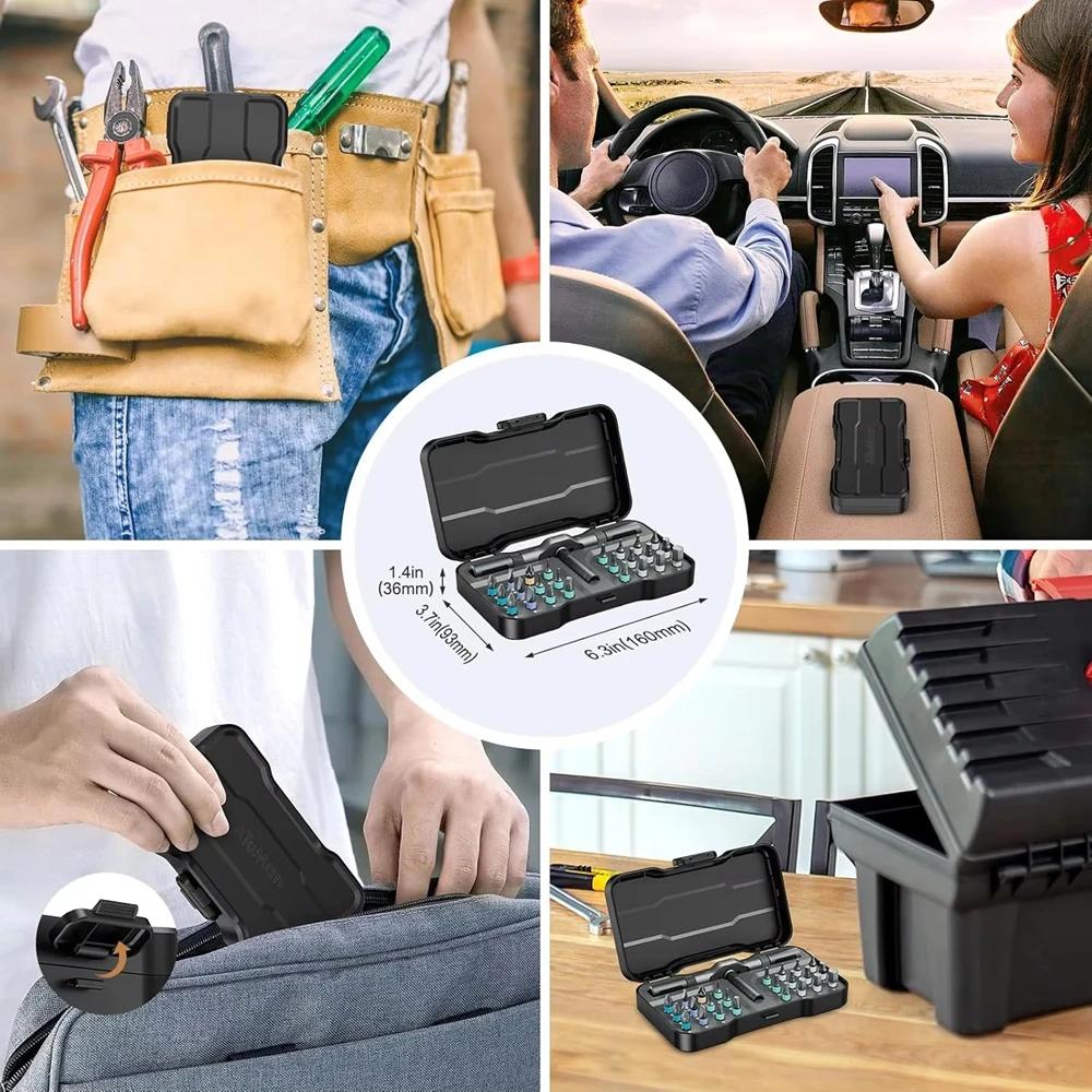 Multi-Function Ratchet Screwdriver Bit Set, Compact 1/4" Drive Ratchet Tool Kit, Professional Repair Tool Set for Phone, PC
