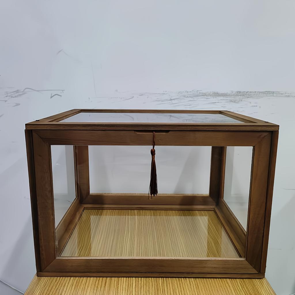 Wooden Stackable Display Case Transparent Shoe Storage Box for Sneakers and Collectibles, Baskets Home Organization