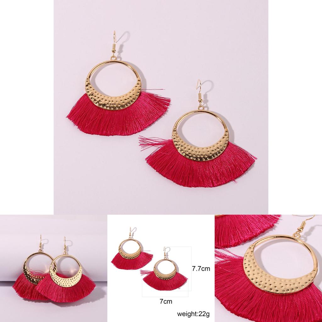 Bohemian Style Alloy Geometric Dangle Earrings For Travel And Party
