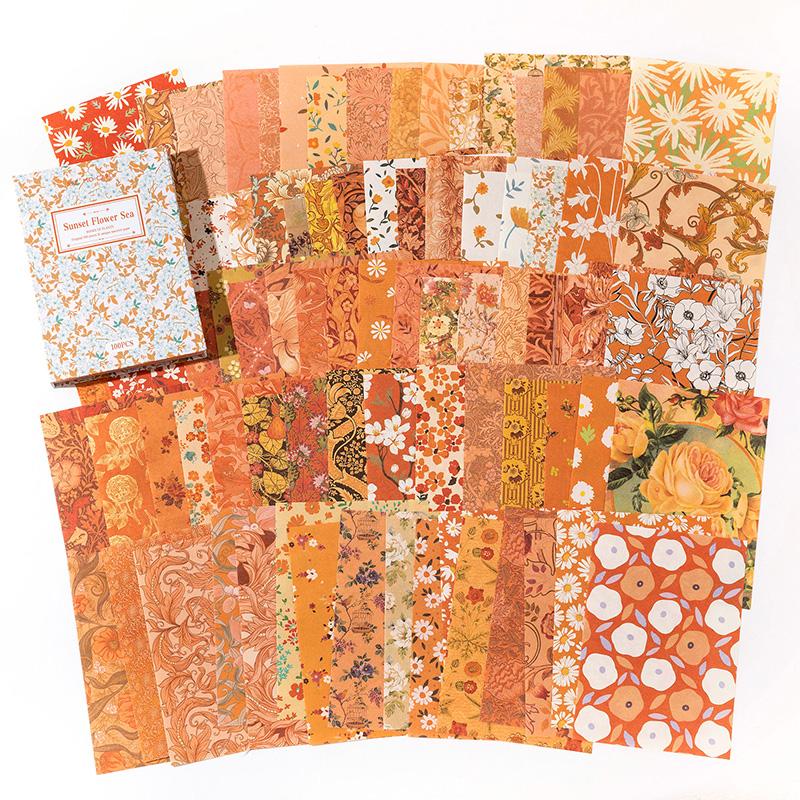 100 pcs Plants and flowers material paper Large size for DIY Diary Album Scrapbooking Background paper handmade Craft Supplies