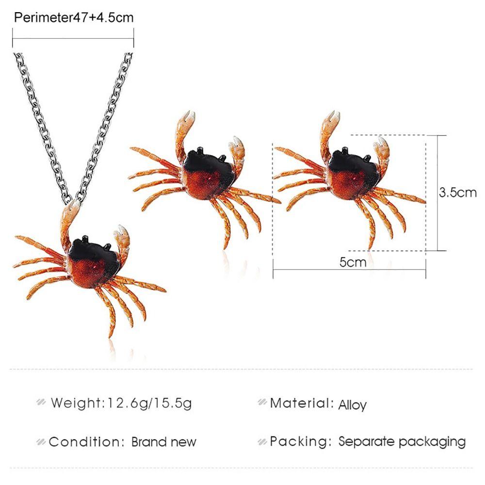 1Pair Summer Ocean Sea Style Crab Earrings Pierced Stud Earring Animal Ear Studs  for Women Girls