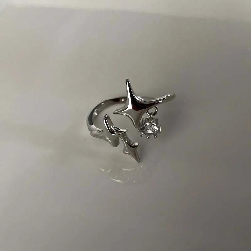 

Vintage Irregular Cross Star Open Ring for Women Men Punk Gothic Sliver Color Ring Adjustable Couple Rings Y2K Egirl JewelryGift