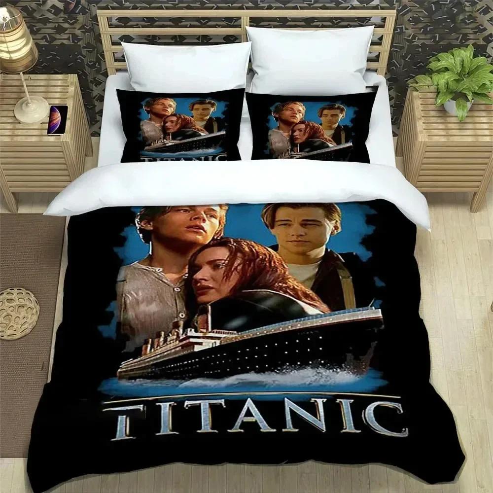 Luxury New 3D Print Movie Titanic Leonardo DiCaprio Bedding Set Duvet Cover Bed Set Quilt Cover Pillowcase Queen Size Boys Adult