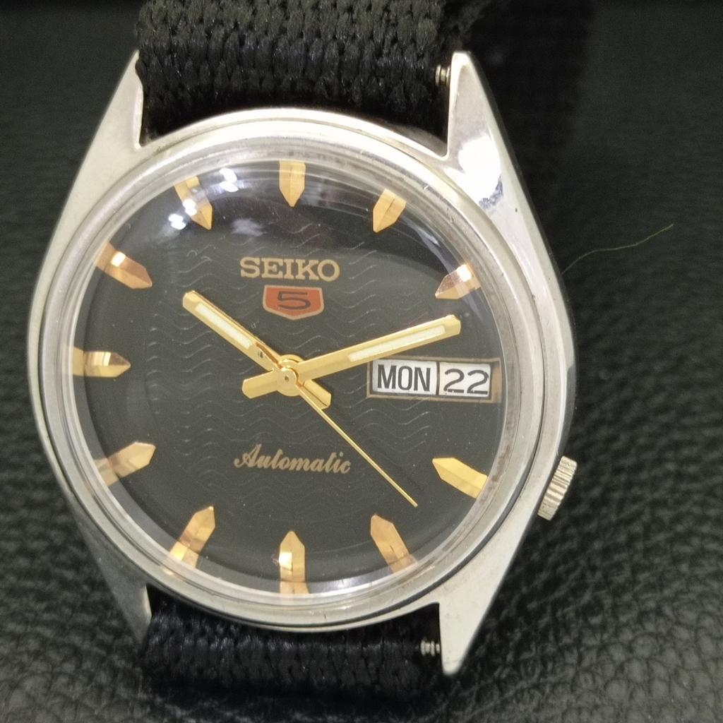 SEIKO 5 AUTOMATIC 7S26A VINTAGE JAPAN MENS BLACK COLOR DIAL WATCH a701644-5 R206c-a701644