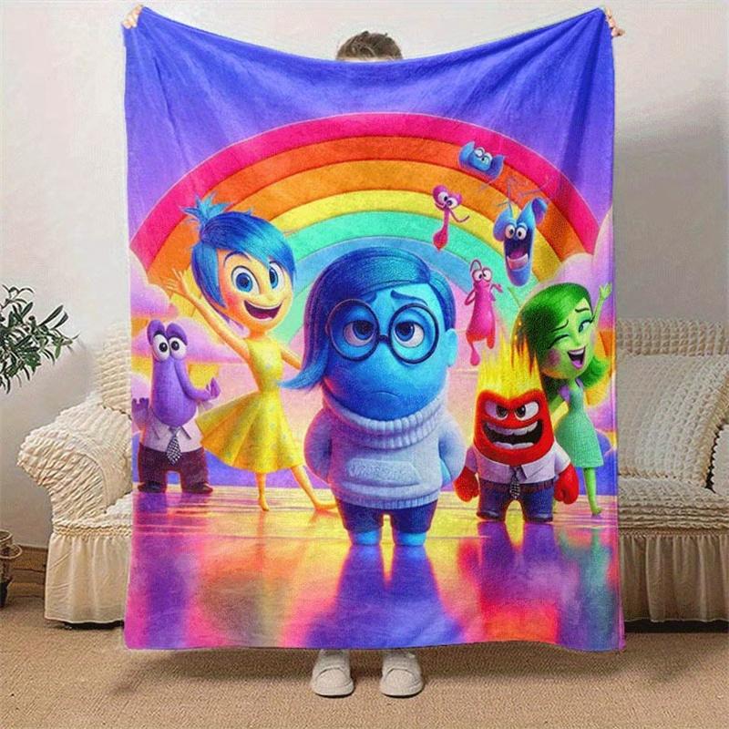 1pc Inside Out Printing Blanket - Soft, All-Season Throw for Office Blanket,  | Personalized Gift with Adorable Cartoon Design