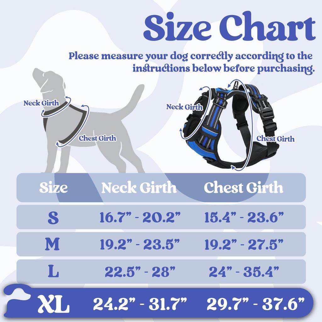 Model Dog rabbitgoo Dog Harness for Dogs Adjustable No Head Reflective Material for Nighttime Secure Cough Walking Senior Dog Care Easy to Put On and
