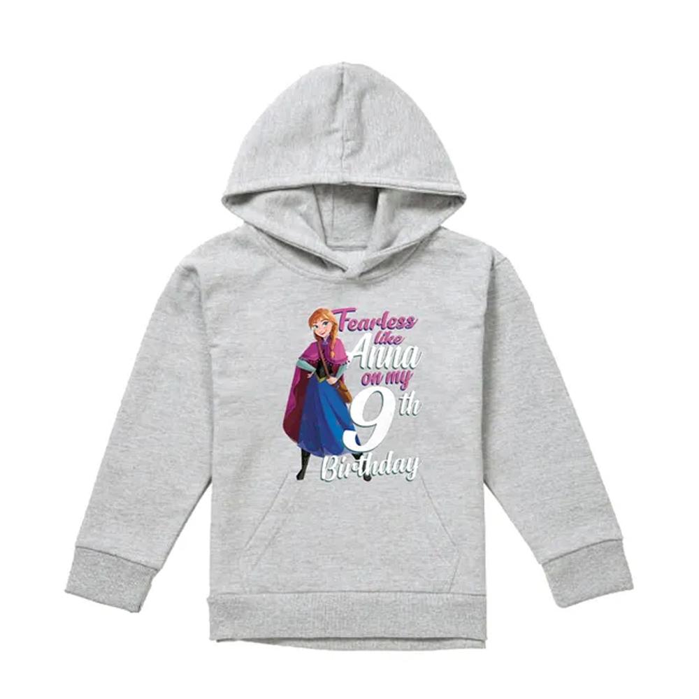 Frozen Childrens/Kids Fearless Like Anna 9th Birthday Pullover Hoodie