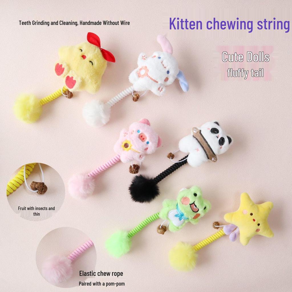 Kitten Toy Chew & Scratch Rope - Cute, Durable, Teething Fun for Cleaning Teeth & Gums.