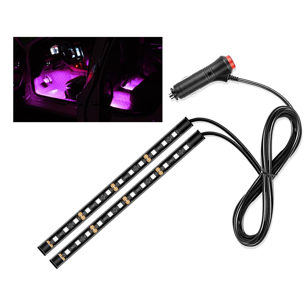 Led Bar Car Interior Backlight Ambient Mood Foot Light With Cigarette Lighter Decorative Atmosphere Lamp Auto Accessories 12v