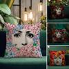Art Abstract Women Art Cushion Cover Natural Linen Pillowcase Set AllinOne Decor Cushion Cover for Sofa Bedroom Chair