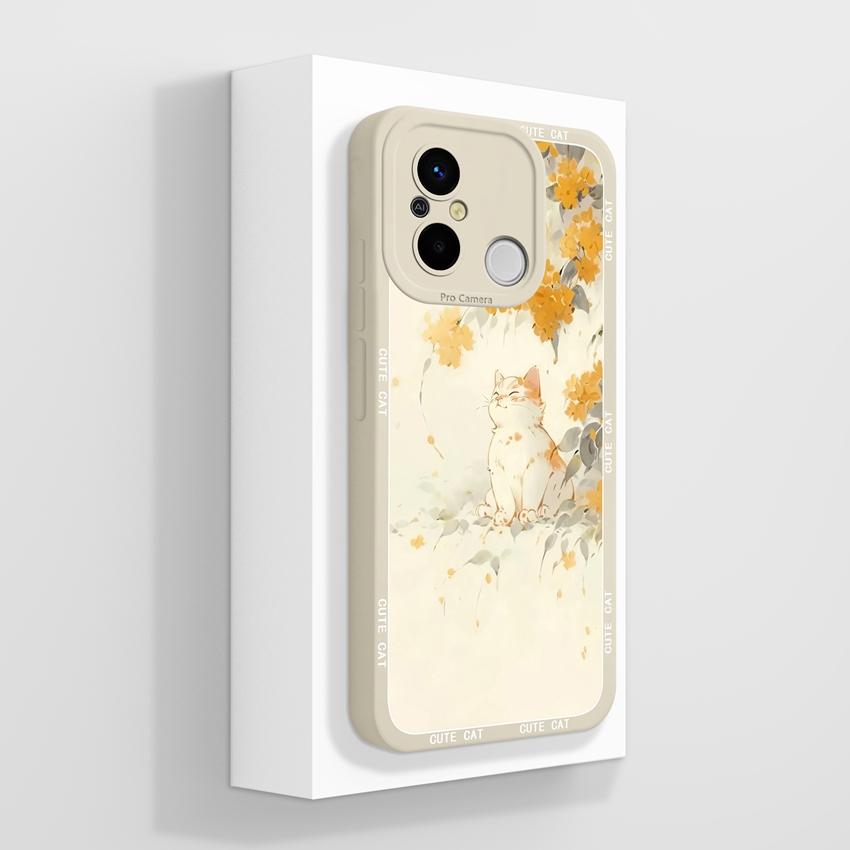 For Redmi 12C 13C 14C 10C 13R 14R 11A 15A Cute Cartoon Cat Phone Cover Liquid Silicone High Quality Anti Slip Durable Protective Case For Redmi Casing