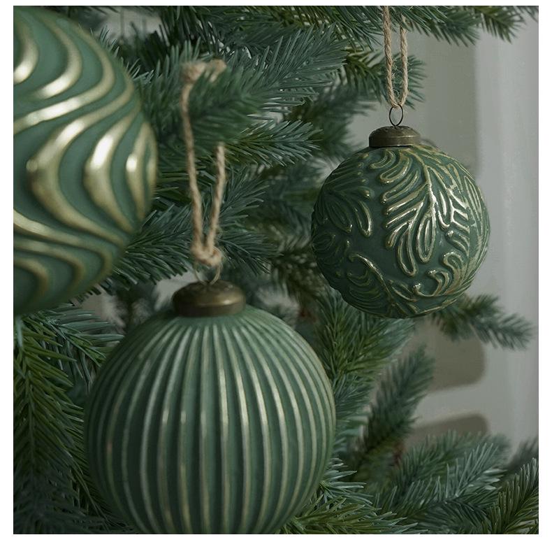 8CM Antique Christmas Ball Ornament Set - 12pcs Boxed Tree Decorations