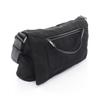Used PRADA Triangle logo Shoulder Bag Nylon leather Black Used Women