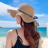 Stylish Polka Dot Straw Sun Hat With Wave Brim And Bow For Women Perfect For Beach And Outdoor Activities