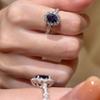 Blue zircon open ring women's light luxury niche high sense 2025 new expensive versatile index finger ring
