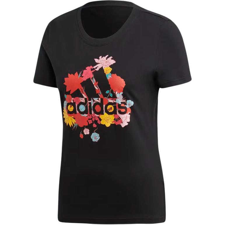 

Adidas Tropical Gfx Comfortable Versatile Sports Pullover Short Sleeve T-Shirt Women Tops Black FM9453 S