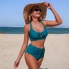Criss Cross Women Two Piece Swimsuit High Waist Bathing Suit V Wire Beach Wear Halter Swimwear