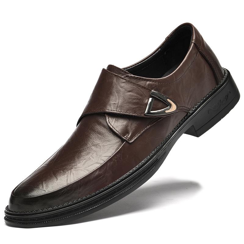 Men's Cross-Grain Cowhide Formal Leather Shoes for Autumn - Business, Casual, Wedding, or Dad's Style