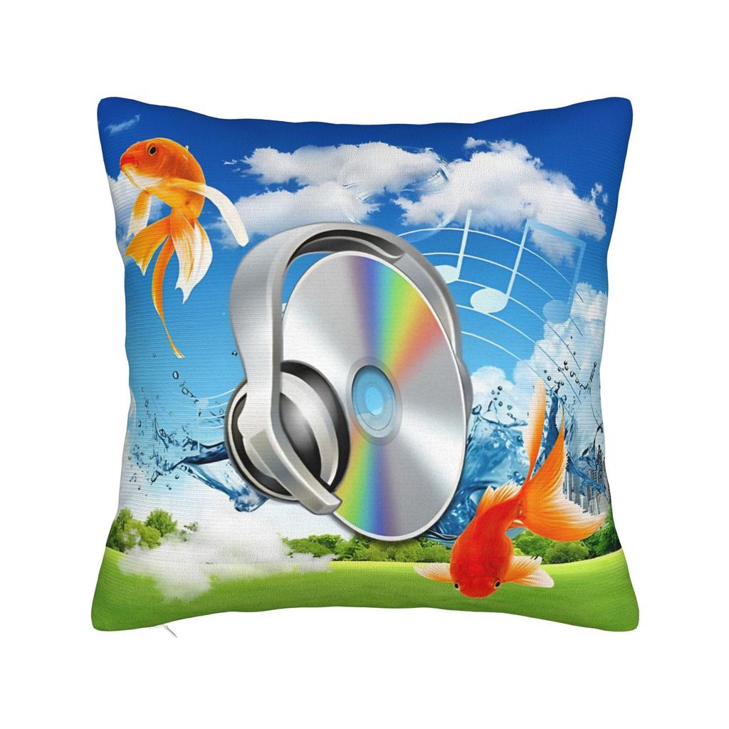 Frutiger Aero Fishies Square Pillow Cases Cushion Covers Awesome Zipper Decor Pillowcase for Seat 40x40cm