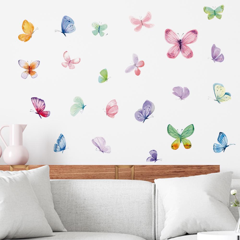 Waterproof Removable Watercolor Butterfly Wall Decals