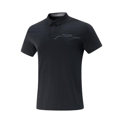 Li Ning Fitness Series Letter Soft Comfortable Breathable Versatile Short Sleeve Polo Shirt Men Polo Shirts Black APLV285-6