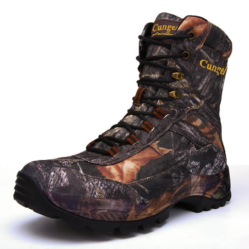 Herren Camouflage Jagdstiefel wasserdichte Wanderstiefel rutschfest leicht atmungsaktiv langlebig Outdoor-Schuhe hochgeschnitten Angeln Wandern
