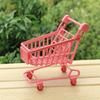 Mini Shopping Cart Miniature Grocery Pink Toy for Kids, Young Children, Dollhouse, Classroom