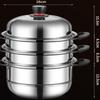 ZISIZ 2-Layer Stainless Steel Steamer Pot