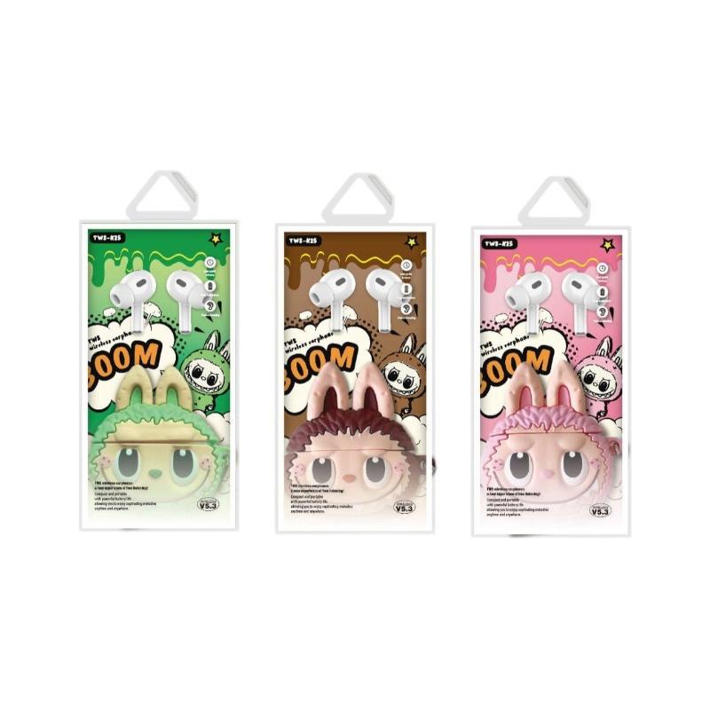 Cartoon Labubu Cute Wireless Earphone With Protective Case And Hanging Pendant Rope Bluetooth Earbuds Headphone Headset