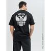 Men's Fashionable T Shirt Short Sleeved Top with Cool Double Headed Eagle Print, a Must Have for Fashionable Men, Suitable for Daily Casual Wear