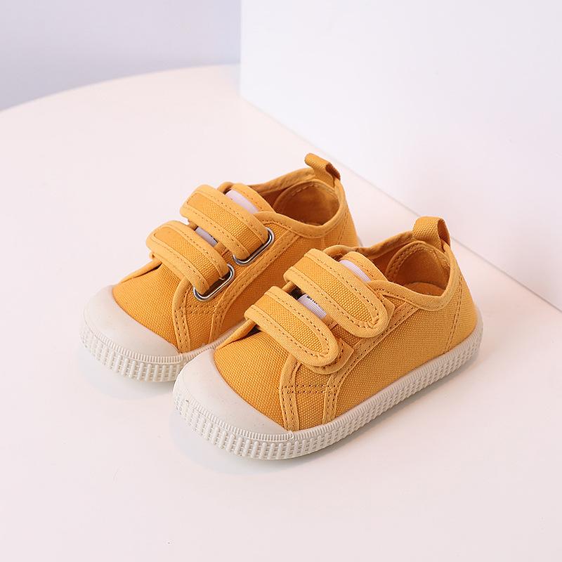 Child Canvas Shoefour Season New Korean Version Child Soft Single Shoe Casual Girl Slip Travel Shoe Boys School Walking Shoe