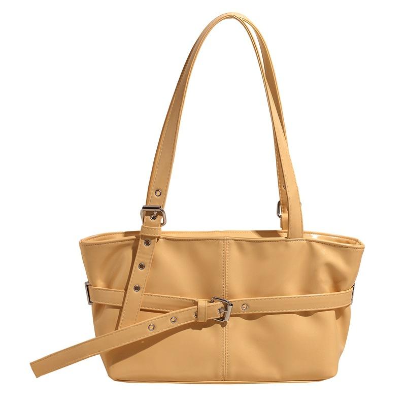 

Fashion and leisure niche simple single shoulder underarm bag women s new handbag commuter large capacity tote bag жёлтый