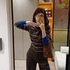 Unique Contrasting Striped Semi-turtleneck Bottoming Shirt Women's Autumn and Winter Long-sleeved Knitted Sweater with Top