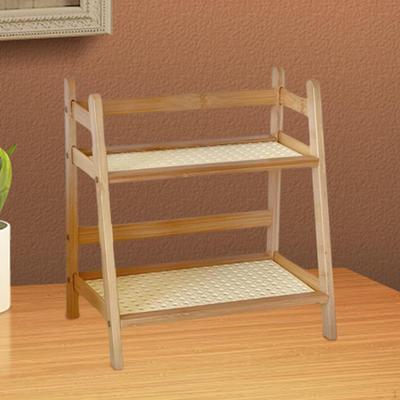 Οργανωτής Αποθήκευσης Γραφείου Ράφι Διπλής Στρώσης από Μπαμπού Ράφι Επιτραπέζιων Αντικειμένων Καρυκεύματα