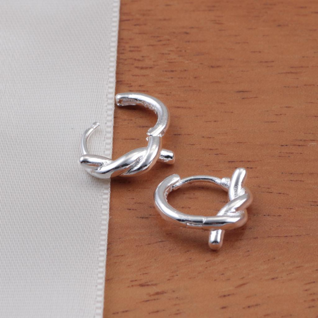 Latest 925 Sterling Copper Trendy Style Simple And Fashionable With A Loop And Rope Design Earrings