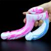 Two-pronged Mixed Color Silicone Double-headed Penis Size Fake Penis Female Anal Plug Masturbation Device Adult Products