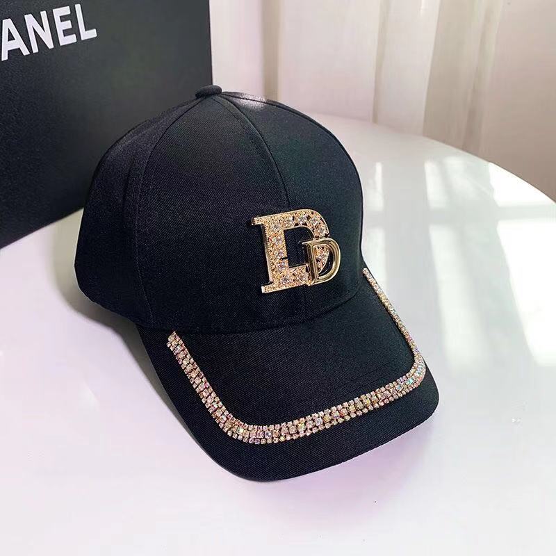 Hat Female Cap Tide Brand Spring and Summer Casual M Letter Rhinestone Sunshade Baseball Cap