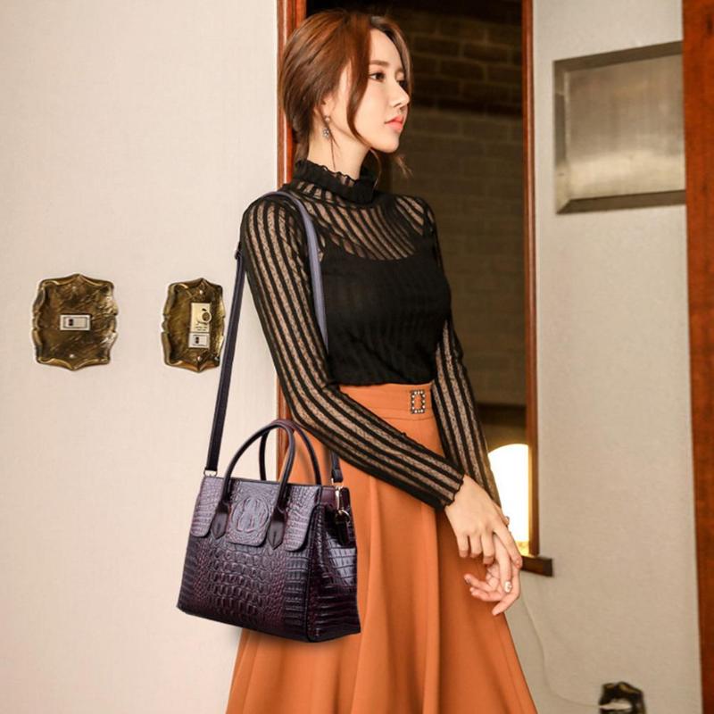 Geantă cu model crocodil geantă tote pentru femei geantă crossbody cu un umăr geantă de mână pentru femei geantă mare