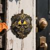 Halloween Skull Doorbell Decoration Spooky Skeleton Door Bell with Light Up Eyeball for Haunted House Party Decor