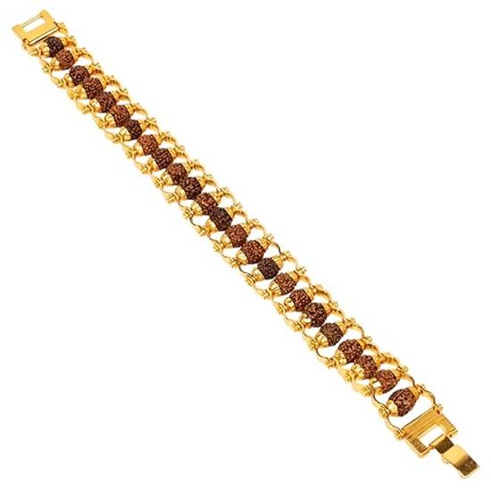Rudraksha-Armband für Herren, Premium-Herrenarmband, 5 Mukhi-Herrenarmband, vergoldetes Armband für Männer, spiritueller Schmuck