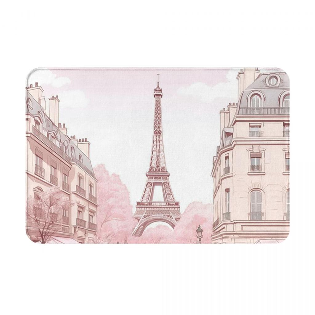 Eiffel Tower Drawing Non-slip Doormat Floor Mat Water Oil Proof Carpet Rug for Kitchen Entrance Home Bedroom Footpad Mats