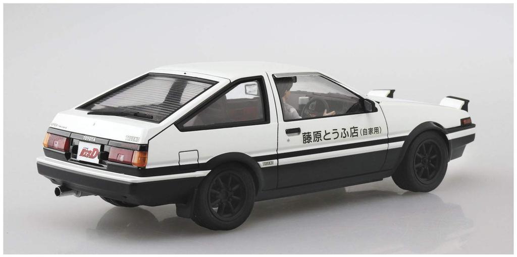 Aoshima Bunka Kyozai Initial D Serie 14 Takumi Fujiwara AE86 Trueno mit Fahrerfigur Plastikmodell (AOSHIMA) 1/24 Nr.