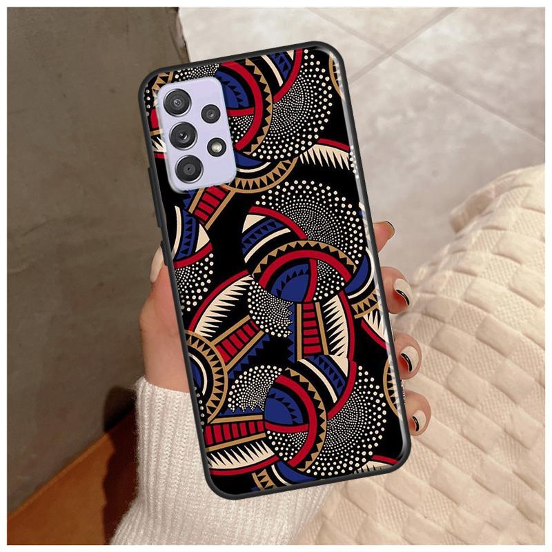African Style Fabric Print Case For Samsung Galaxy A14 A34 A54 A12 A22 A32 A42 A52 A13 A23 A33 A53 A50 A51 A71 Cover