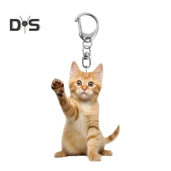 Brelok w kształcie kota z kreskówek 2D akrylowy brelok z zawieszką kota klucze imprezy uniwersalny brelok do torby akcesorium