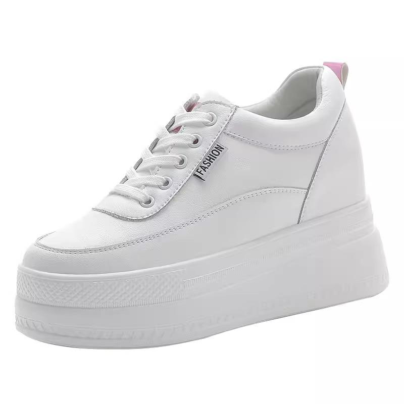 

Туфли из натуральной кожи на толстой подошве, увеличивающие рост, дышащие кроссовки и легкая обувь для путешествий 39 белый