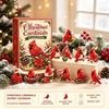 Advent Calendar for Kids Red Bird Calendar, 24-Day Christmas Countdown Set with Acrylic Ornament Collection Ornaments, 2D Tree Hanging Decor,