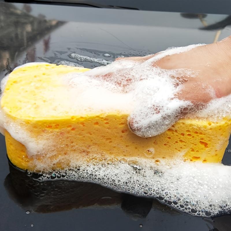High-Density Car Wash Sponge 8-Shaped Yellow Cleaning Tool for Vehicle Maintenance Absorbent Sponge Effective Foam and Easy Storage