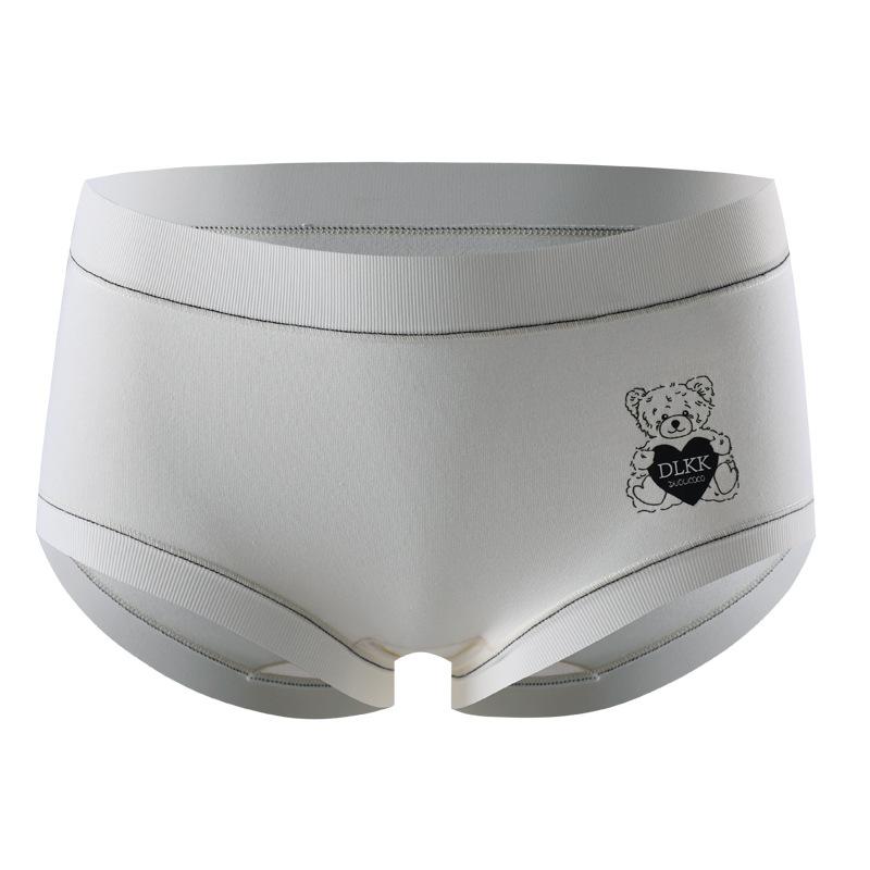 Ladies Autumn and Winter New Year Lovely Bear Pure Cotton Anti Bacterial Red Middle Waist Briefs