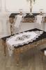 Duru Velvet Runner Set 5 Pieces For Living Room, French Lace, Wedding, Home Accessories, Cream