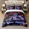 Demon Slayer 3Pcs Bedding Set, Personalized Custom Name Text, 1 Duvet Cover & 2 Pillowcases For Bedroom